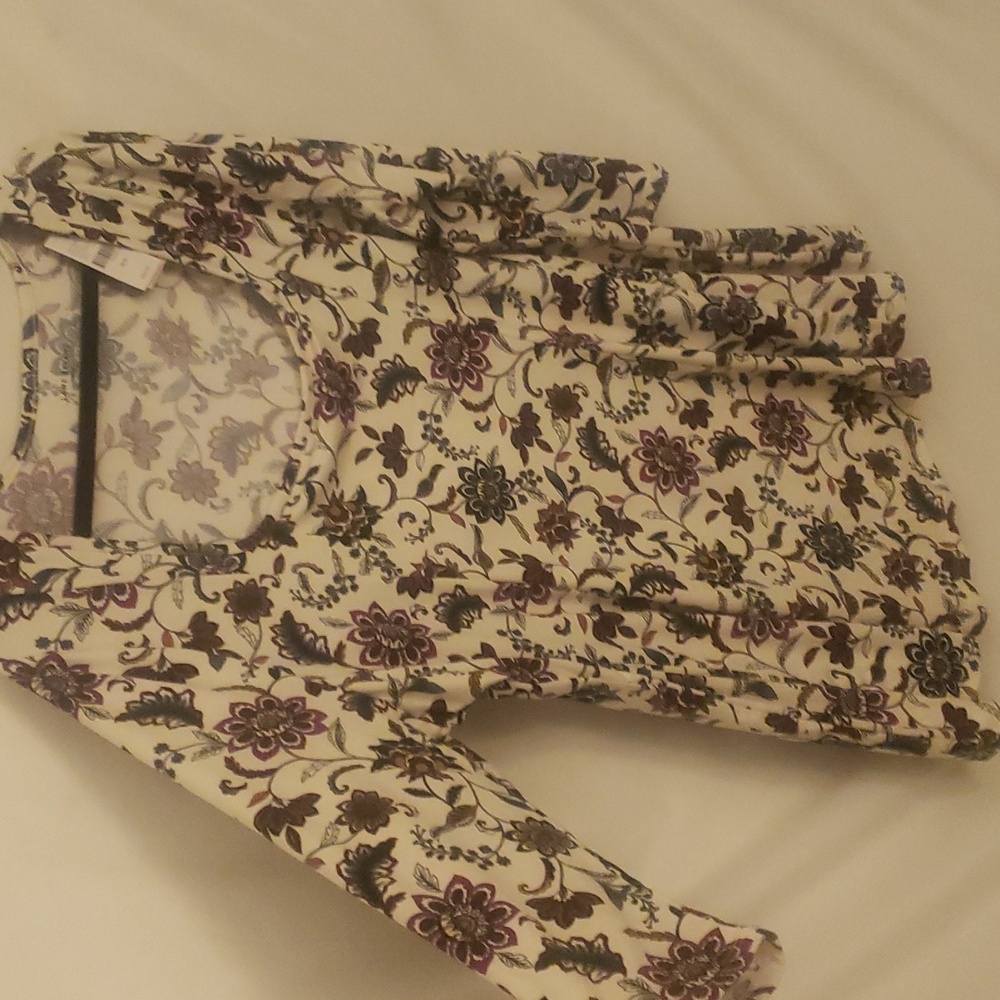 Lane Bryant Women's Floral Square Neck Shirt